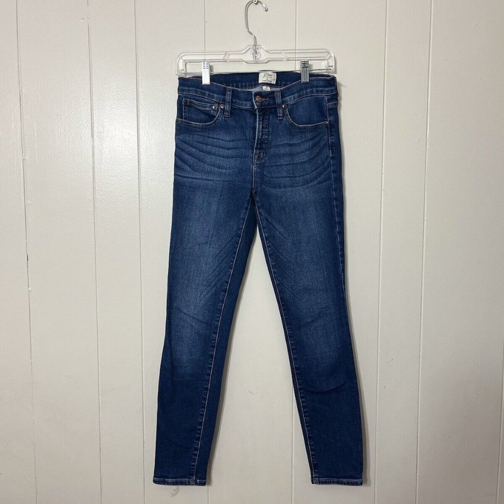 J.Crew 8” Toothpick Skinny Stretch Jeans Blue Women’s Size 27 Classic Denim